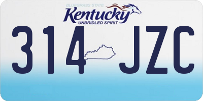 KY license plate 314JZC
