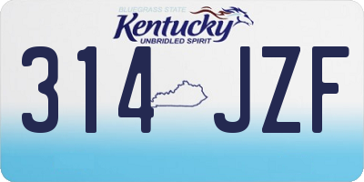 KY license plate 314JZF