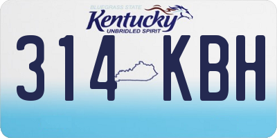 KY license plate 314KBH