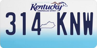 KY license plate 314KNW