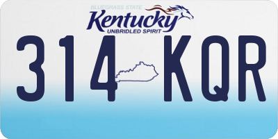 KY license plate 314KQR