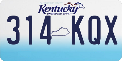 KY license plate 314KQX