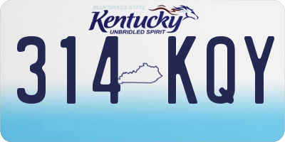 KY license plate 314KQY