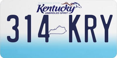 KY license plate 314KRY