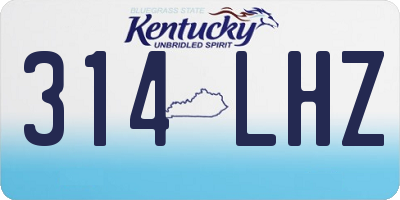 KY license plate 314LHZ