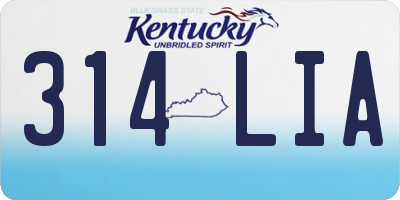 KY license plate 314LIA