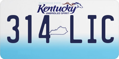 KY license plate 314LIC