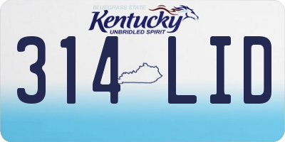 KY license plate 314LID
