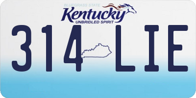 KY license plate 314LIE