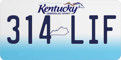 KY license plate 314LIF