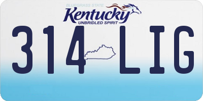KY license plate 314LIG