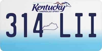 KY license plate 314LII