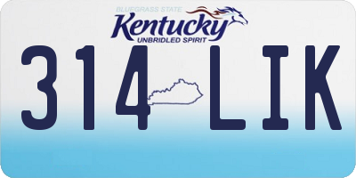 KY license plate 314LIK
