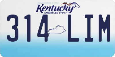 KY license plate 314LIM