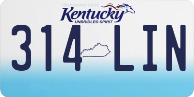 KY license plate 314LIN