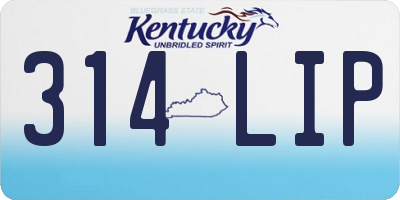 KY license plate 314LIP
