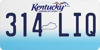 KY license plate 314LIQ