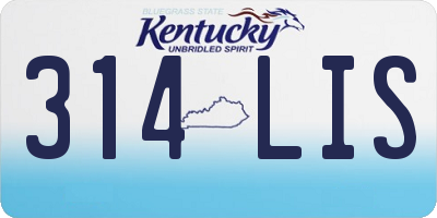 KY license plate 314LIS
