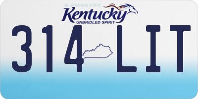 KY license plate 314LIT