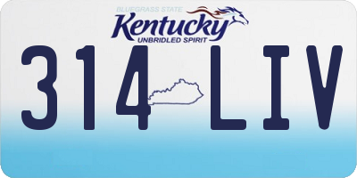 KY license plate 314LIV