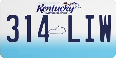 KY license plate 314LIW