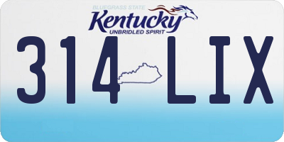 KY license plate 314LIX