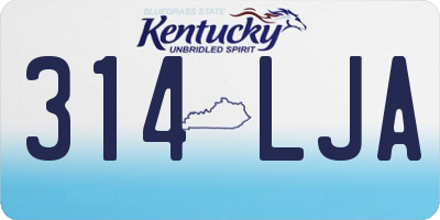 KY license plate 314LJA