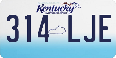 KY license plate 314LJE