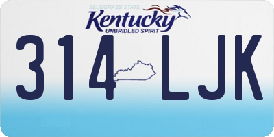 KY license plate 314LJK