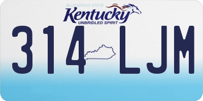 KY license plate 314LJM