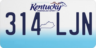 KY license plate 314LJN