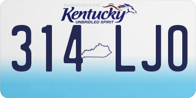 KY license plate 314LJO
