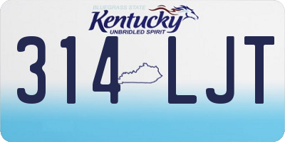 KY license plate 314LJT