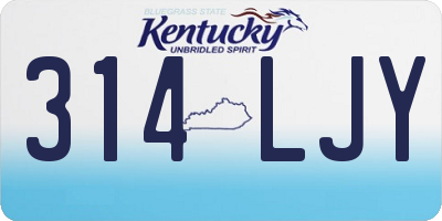 KY license plate 314LJY