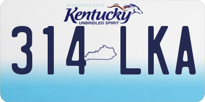 KY license plate 314LKA