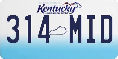 KY license plate 314MID