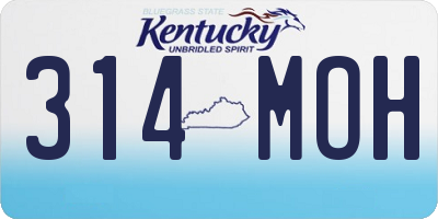 KY license plate 314MOH