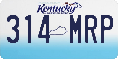 KY license plate 314MRP