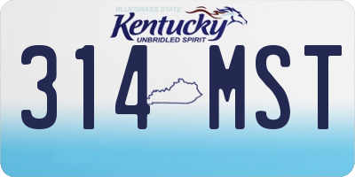 KY license plate 314MST