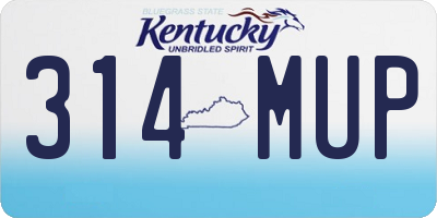 KY license plate 314MUP