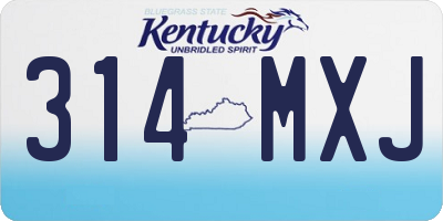 KY license plate 314MXJ