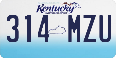 KY license plate 314MZU