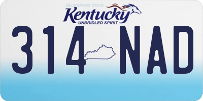 KY license plate 314NAD