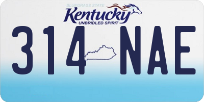 KY license plate 314NAE