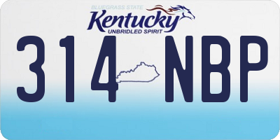 KY license plate 314NBP