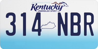 KY license plate 314NBR