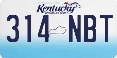 KY license plate 314NBT