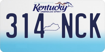 KY license plate 314NCK