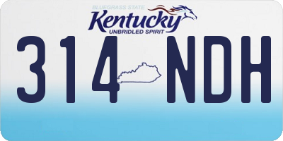KY license plate 314NDH