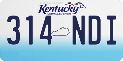 KY license plate 314NDI
